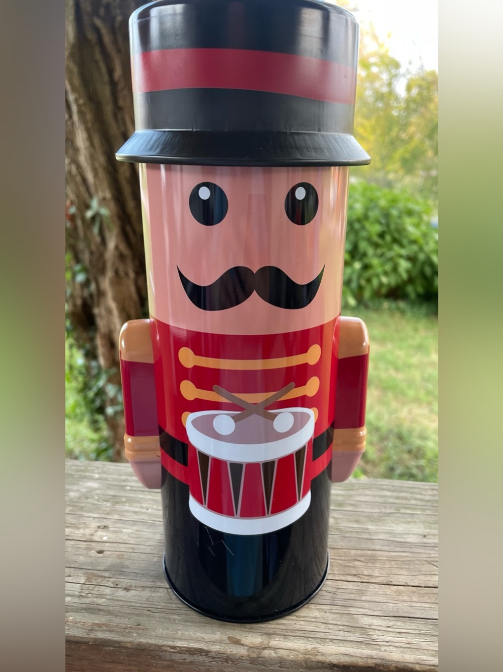 Nutcracker Tin Canister - Red and Black Decorative Storage